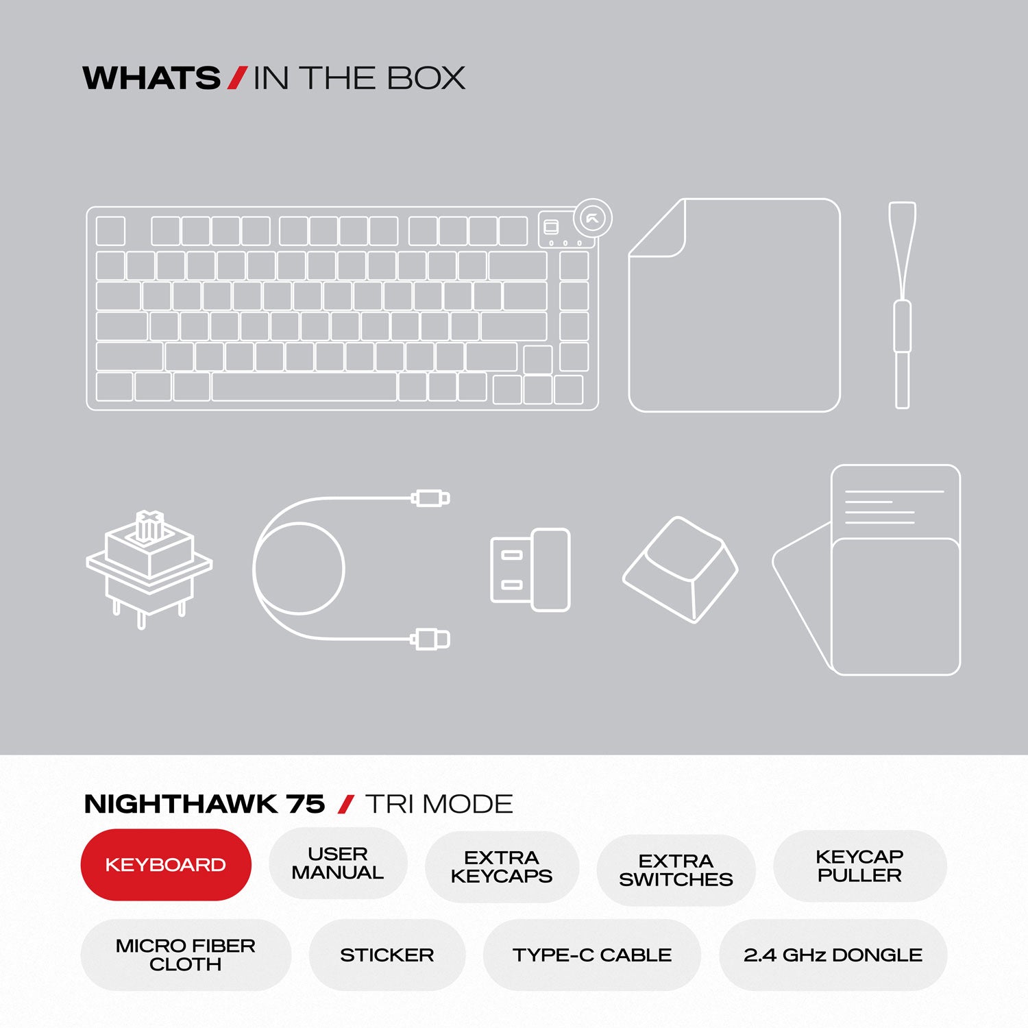 Nighthawk 75 - The Batman | TKLトライモードゲーミングキーボード