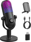 USB Microphone for PC Gaming: Condenser Microphone with RGB
